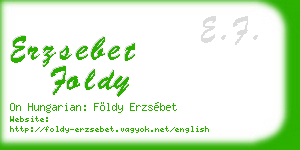 erzsebet foldy business card
