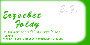 erzsebet foldy business card